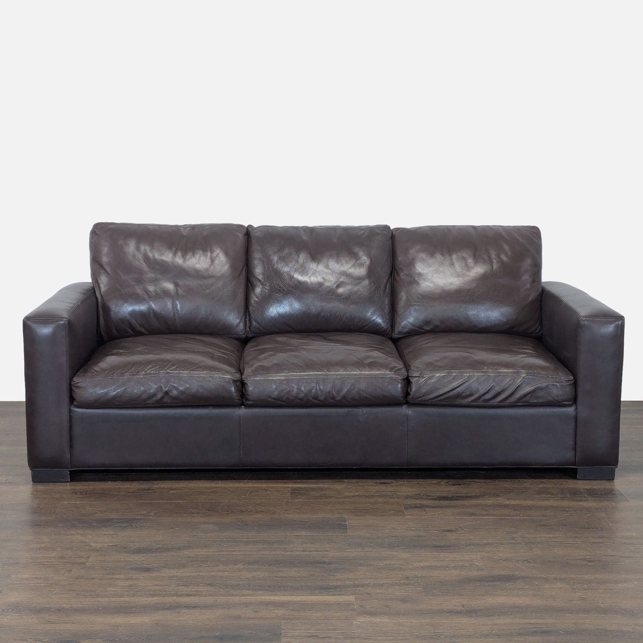Room & Board Metro Dark Brown Leather Sleeper Sofa - Image 1