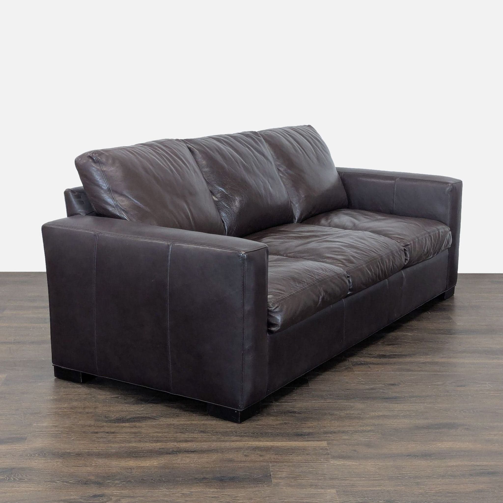Room & Board Metro Dark Brown Leather Sleeper Sofa - Thumbnail 6