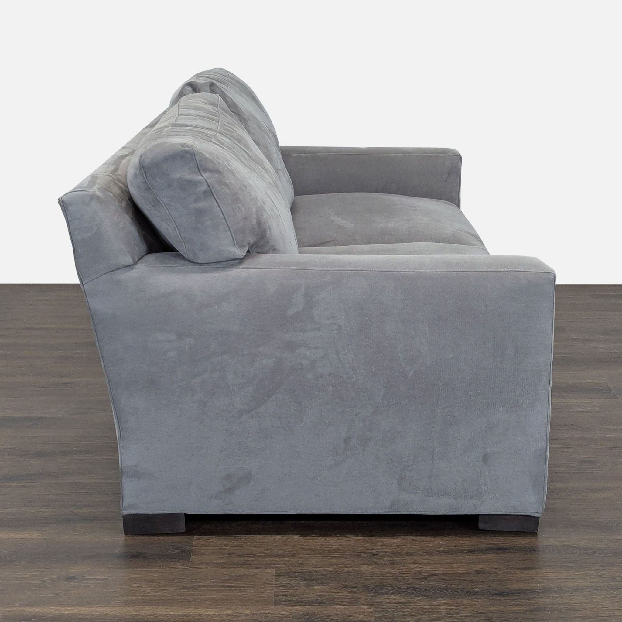 Crate and Barrel 3-Seat Modern Gray Sofa - Thumbnail 2