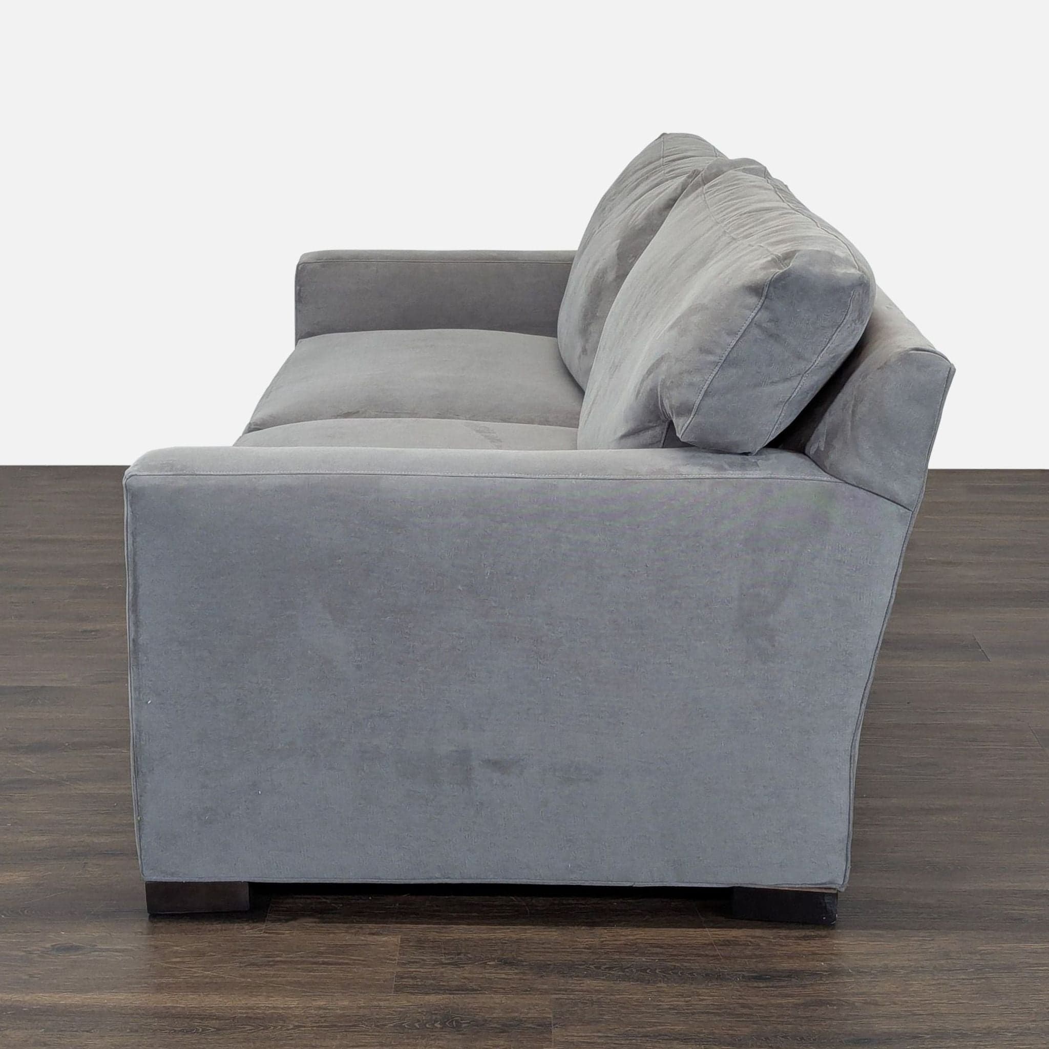 Crate and Barrel 3-Seat Modern Gray Sofa - Thumbnail 4
