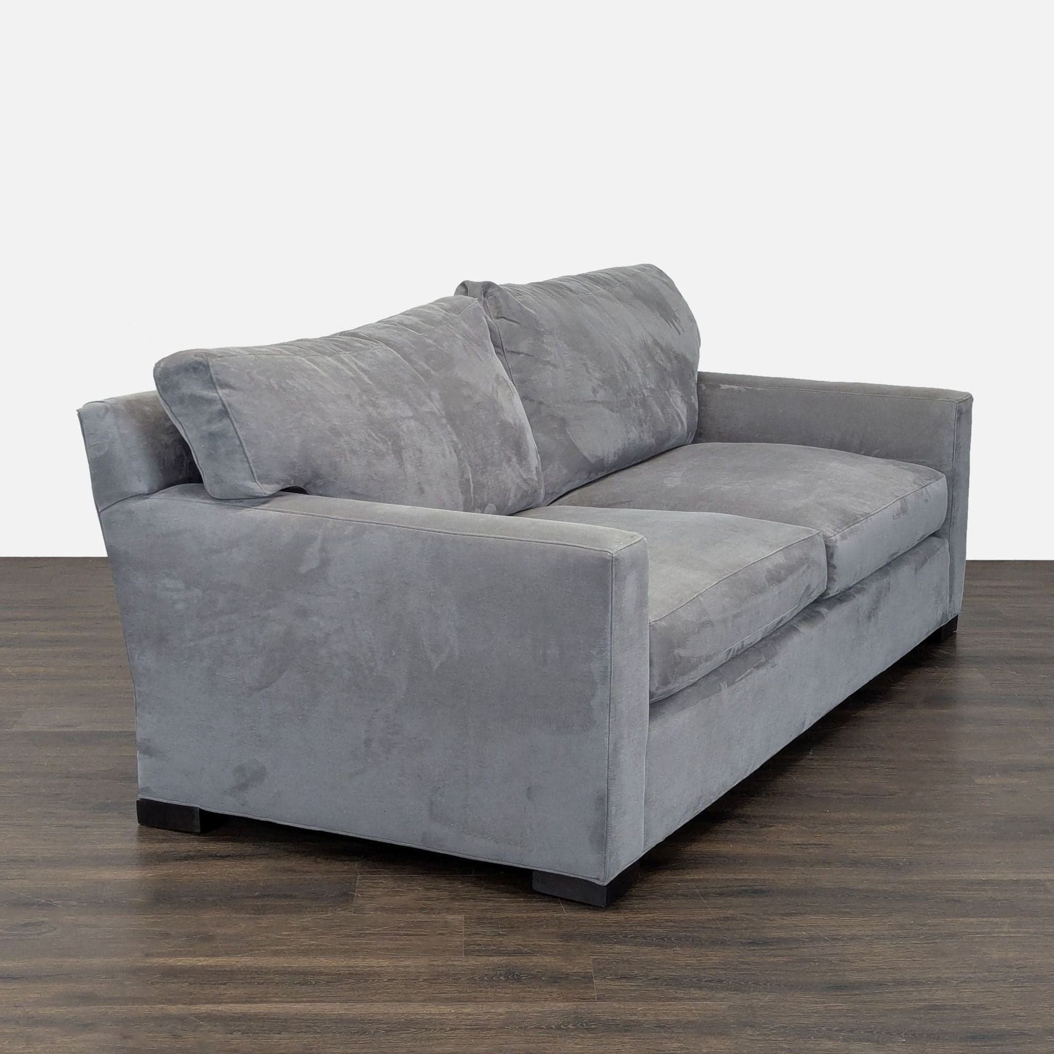 Crate and Barrel 3-Seat Modern Gray Sofa - Thumbnail 8