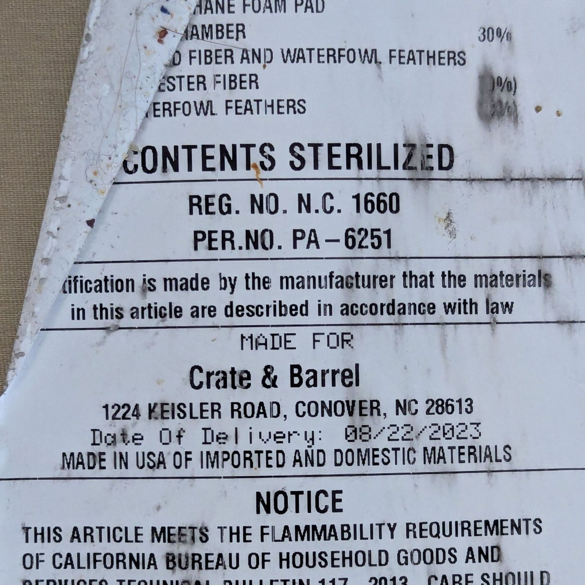 Crate and Barrel 3-Seat Modern Gray Sofa - Thumbnail 7