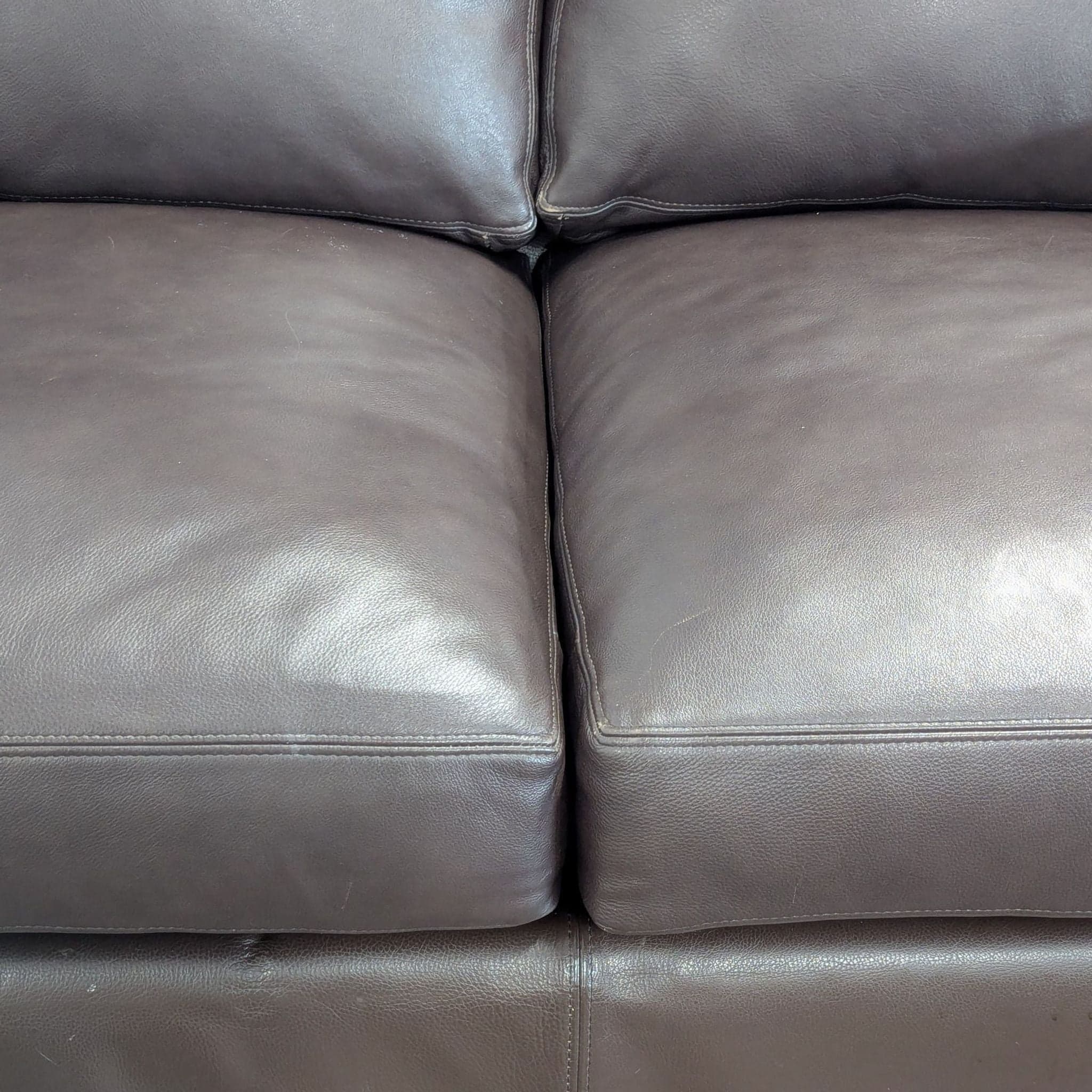 Room & Board Brown Leather Sleeper Sofa with Pull-Out Bed - Thumbnail 5