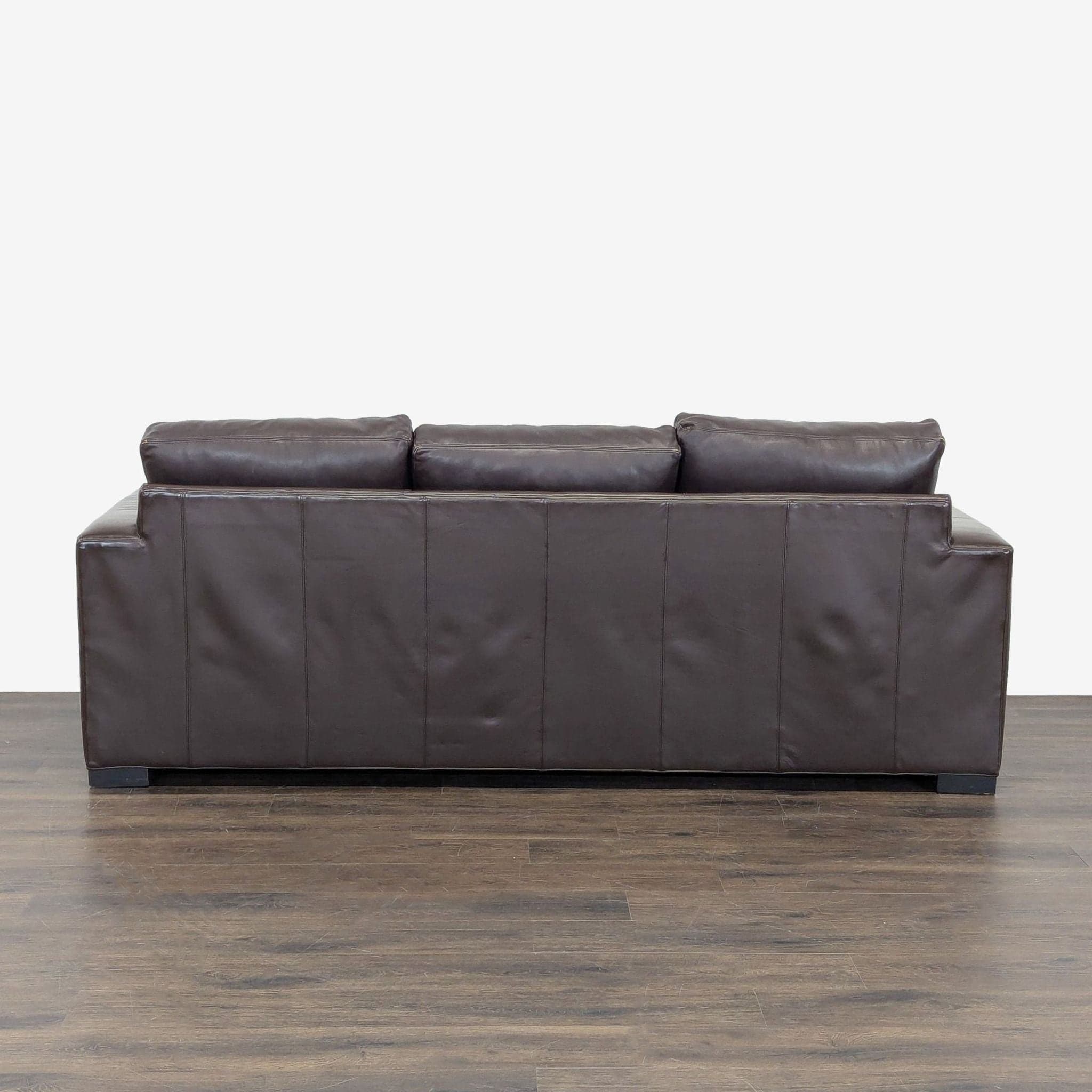 Room & Board Brown Leather Sleeper Sofa with Pull-Out Bed - Thumbnail 3