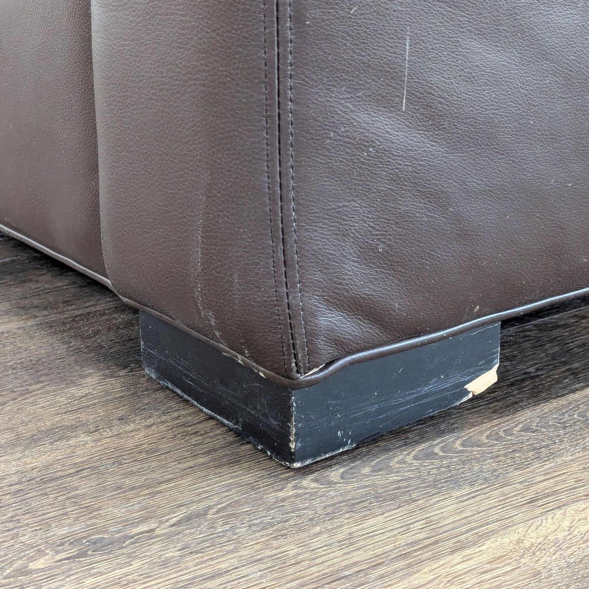 Room & Board Brown Leather Sleeper Sofa with Pull-Out Bed - Thumbnail 7