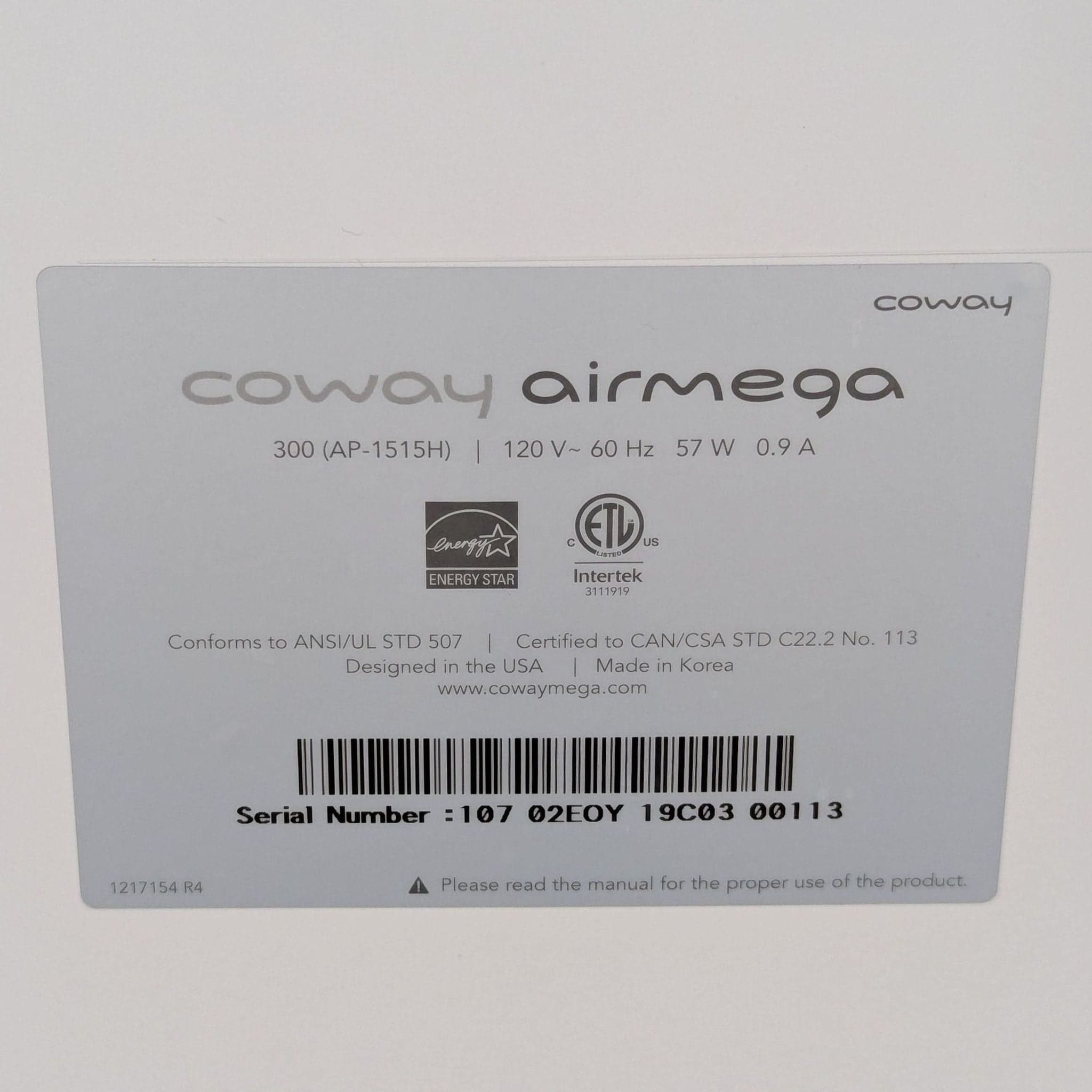 Coway Airmega Air Purifier - Modern Small Appliance for Clean Air - Thumbnail 4