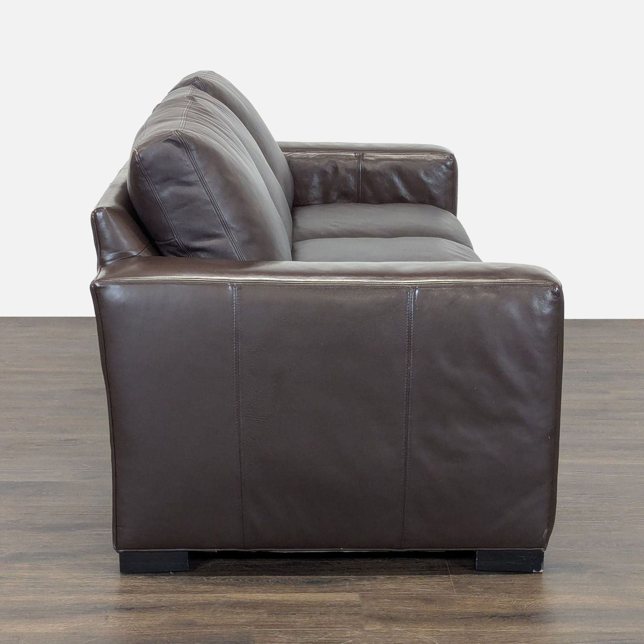 Room & Board Brown Leather Sleeper Sofa with Pull-Out Bed - Thumbnail 12