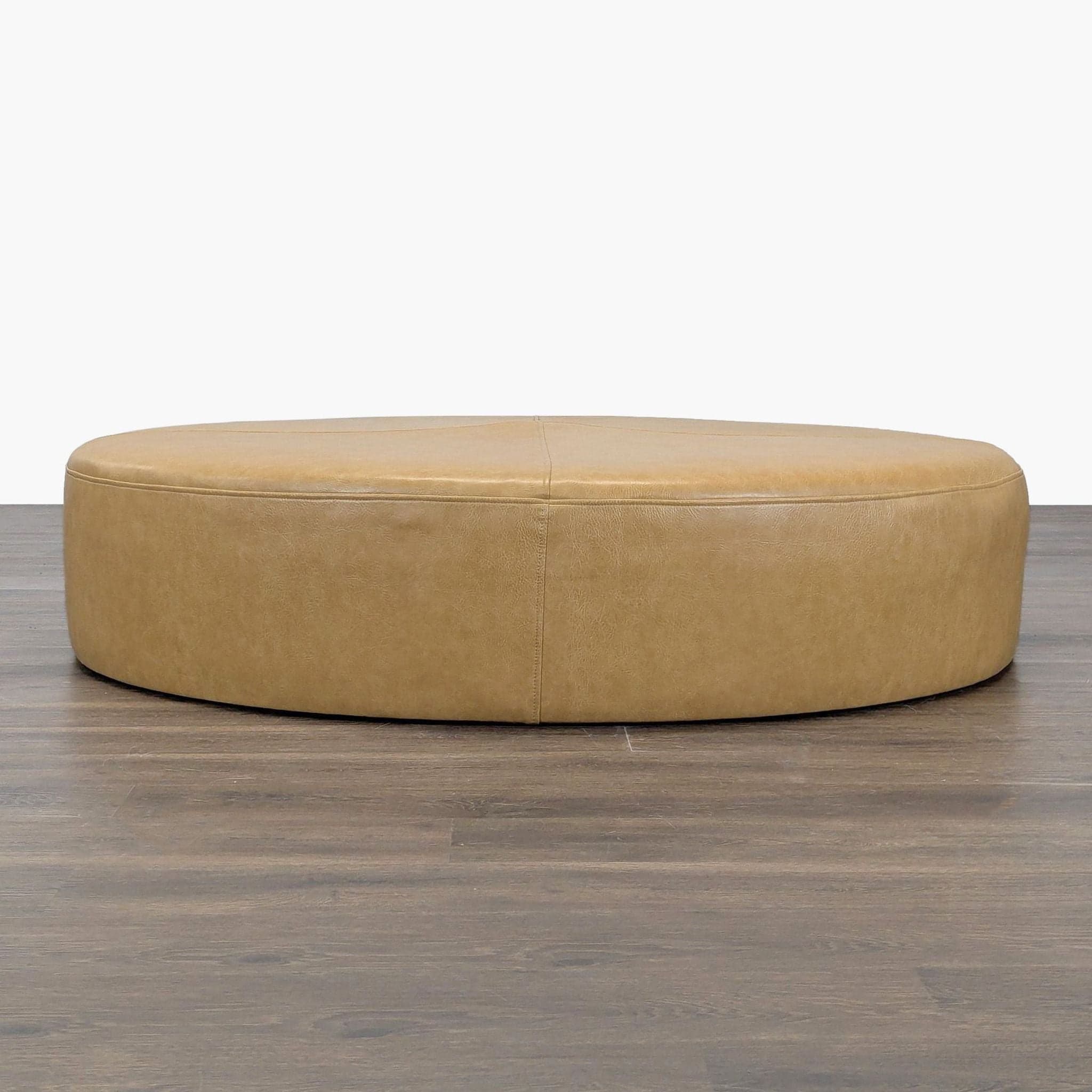 Large Leather Ottoman - Image 1