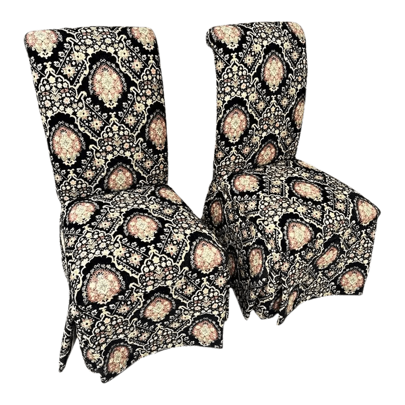 Pair of Spanish and Moorish Style Tapestry Upholstered Accent Chairs - Thumbnail 2