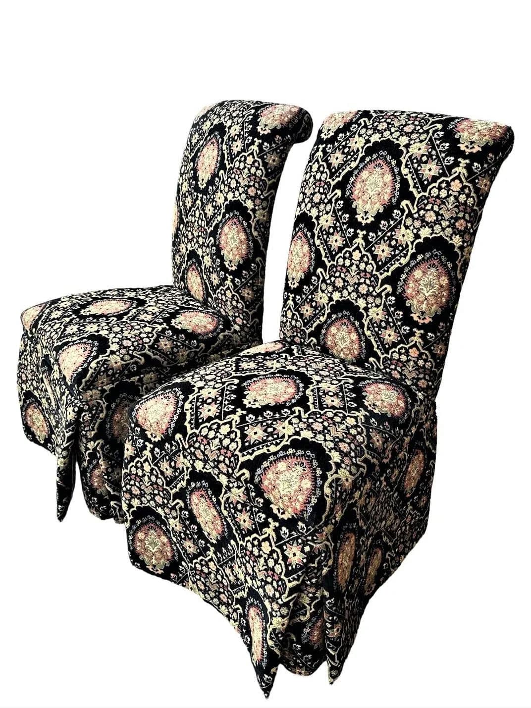 Pair of Spanish and Moorish Style Tapestry Upholstered Accent Chairs - Thumbnail 8