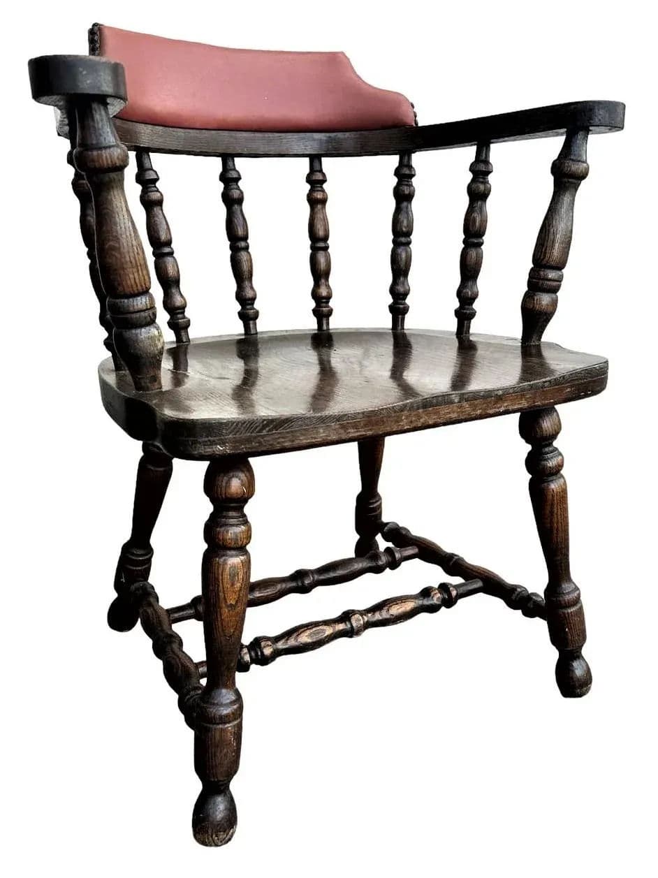 Vintage 1950s Oak Tavern Chairs by Buckstaff of Oshkosh - Set of 4 - Thumbnail 3