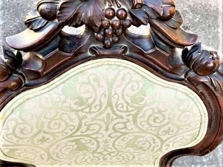 Antique Austro-Hungarian Heavily Carved Walnut Side Chairs - a Pair - 19th Century - Thumbnail 10