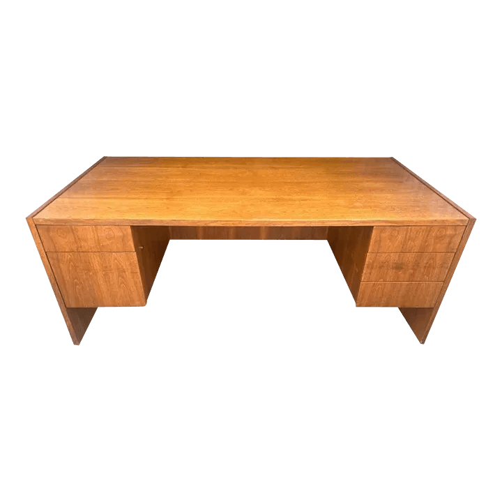 Edward Axel Roffman Walnut Executive Partners Desk - Vintage 1960s - Thumbnail 2