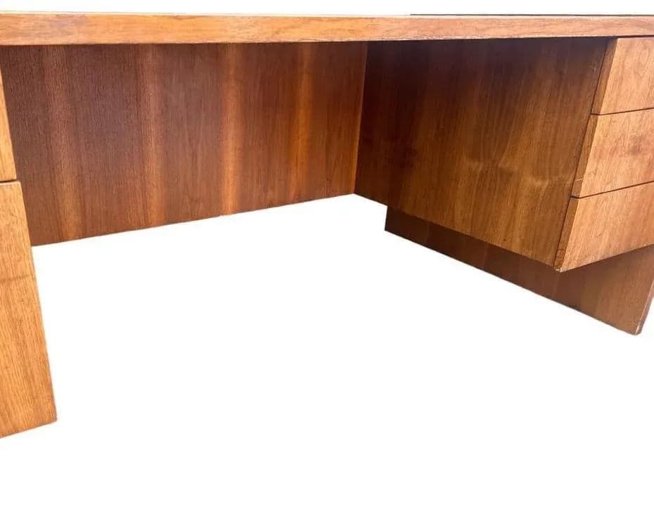Edward Axel Roffman Walnut Executive Partners Desk - Vintage 1960s - Thumbnail 5
