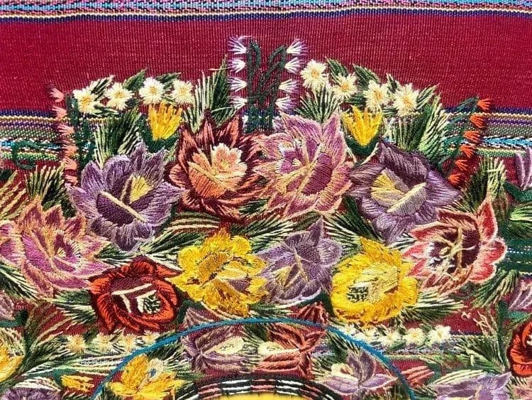 Late 19th Century French Settee With Guatemalan Hand Embroidery, Cowhide and Sheepskin - Thumbnail 8