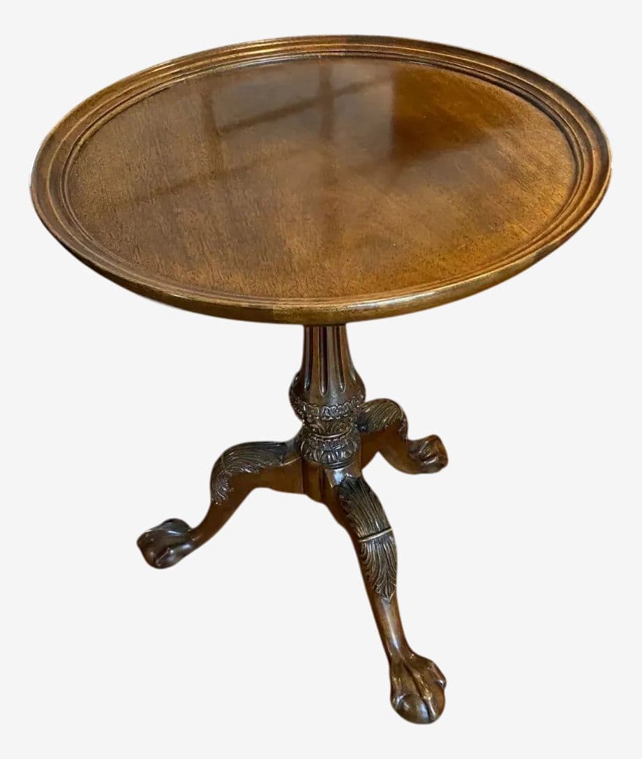 Henredon Vintage Mahogany George III Style Chippendale Round Side Table, Late 20th Century - Image 1