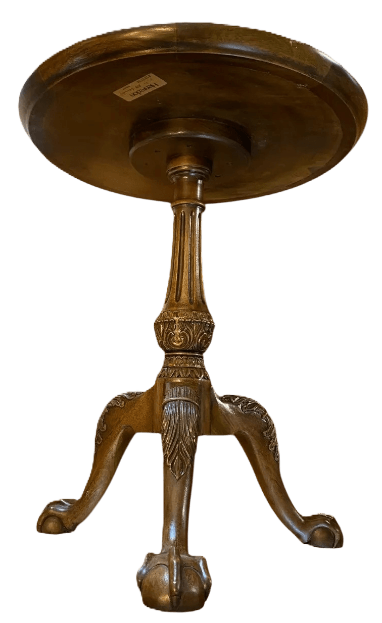 Henredon Vintage Mahogany George III Style Chippendale Round Side Table, Late 20th Century - Thumbnail 3