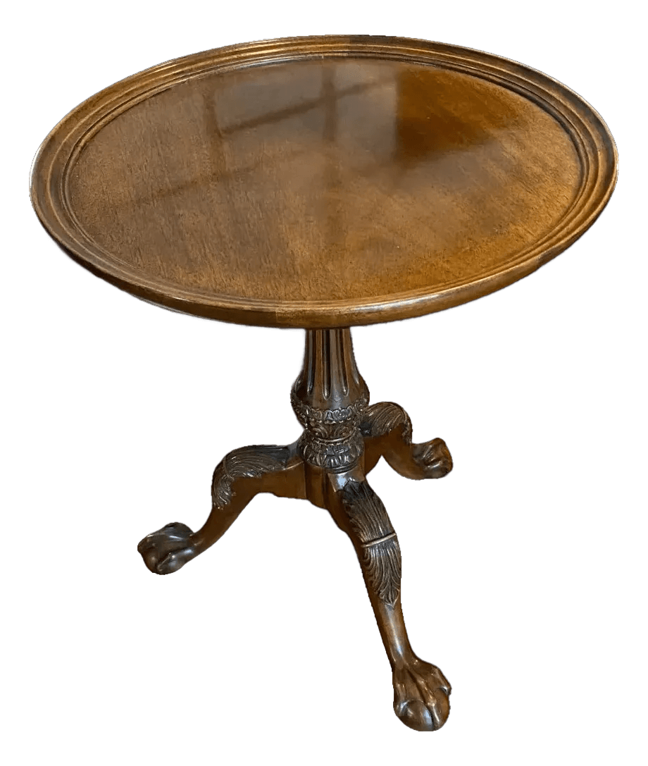 Henredon Vintage Mahogany George III Style Chippendale Round Side Table, Late 20th Century - Thumbnail 2