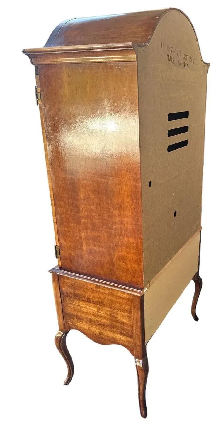 Solid Cherry Armoire With Dome Top and Cabriole Legs by Lexington - Vintage Circa 1980s - Thumbnail 5