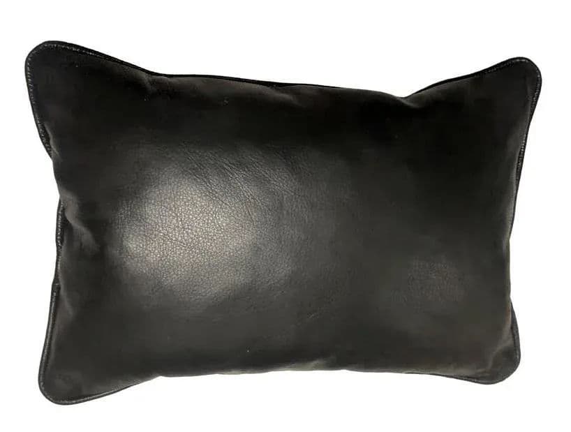 Frida Kahlo Image Chiapas Embroidery and Black Leather Accent Pillows - a Pair - Newly Made - Thumbnail 5