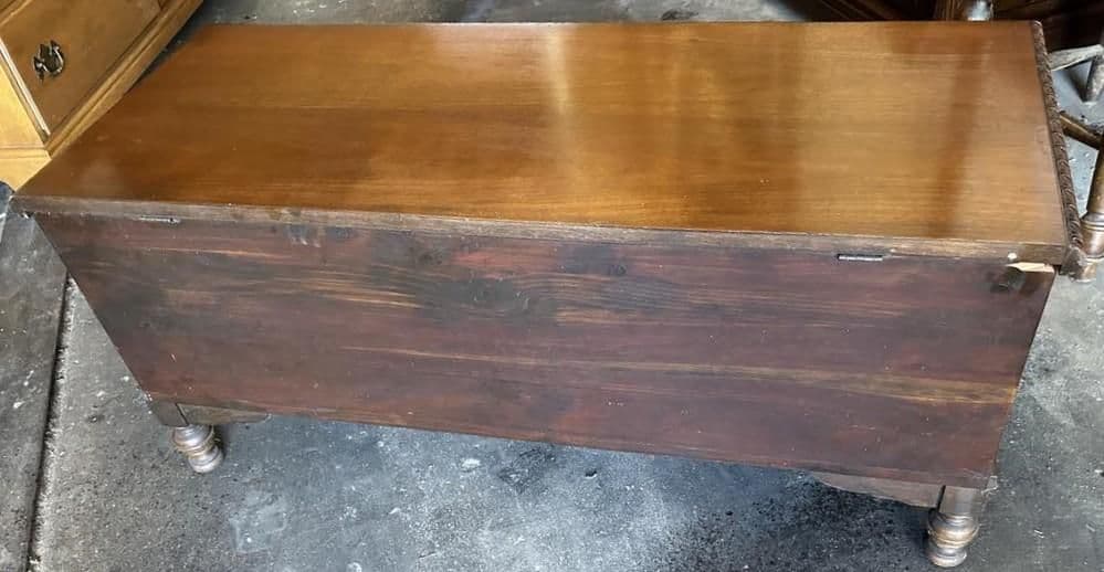 Antique 1920s Spanish Revival Walnut and Burlwood Cedar Chest - Thumbnail 7