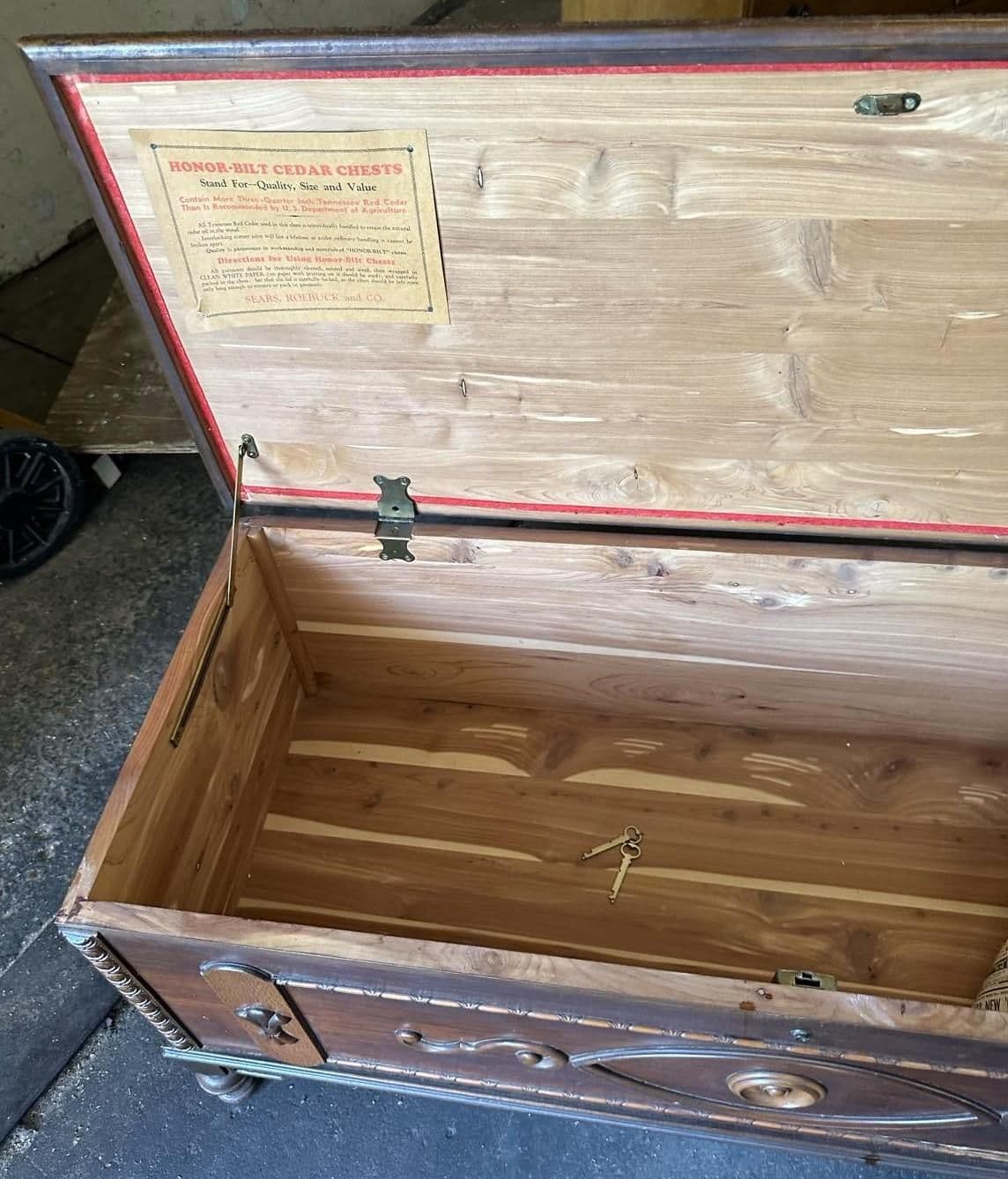 Antique 1920s Spanish Revival Walnut and Burlwood Cedar Chest - Thumbnail 6