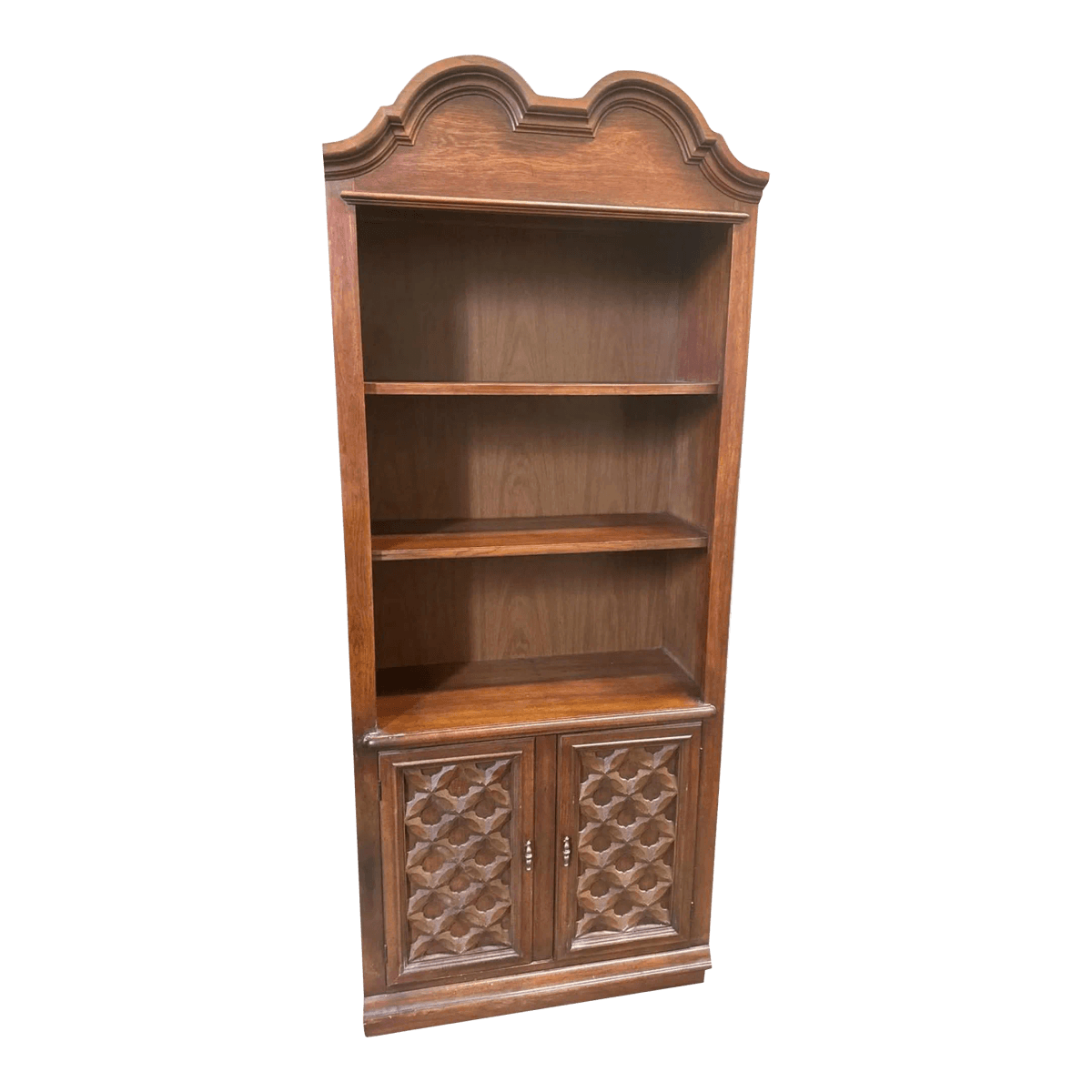 Spanish Colonial Revival Oak Book Case With Cabinet Storage - Mid 20th Century - 2 Available - Thumbnail 2