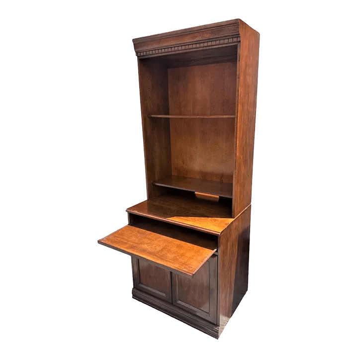 Cherry Wood Bookcase With Pullout Desk Top - Early 21st Century - Thumbnail 2