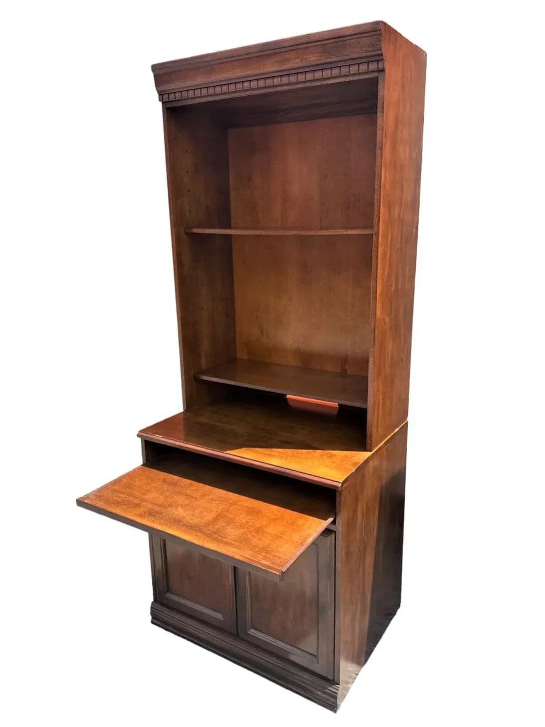 Cherry Wood Bookcase With Pullout Desk Top - Early 21st Century - Thumbnail 7