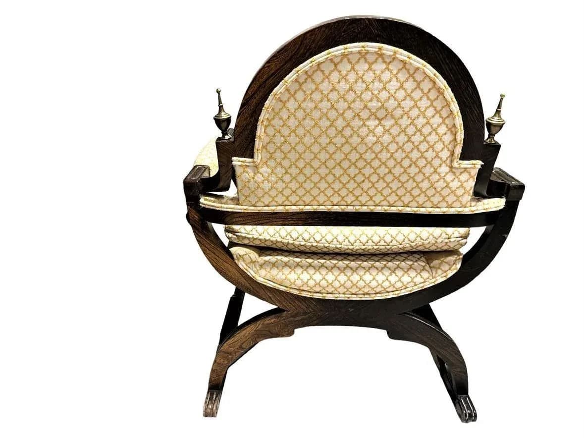 Mid 20th Century Hollywood Regency Tall and Short Savonarola Chairs Made in North Carolina - a Pair - Thumbnail 5