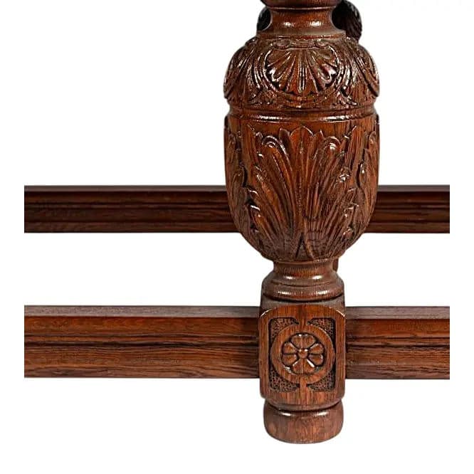 Antique English Jacobean Refectory or Library Table - Monumental 9 Foot - Elegantly Carved Oak - Circa 1910 - Thumbnail 3