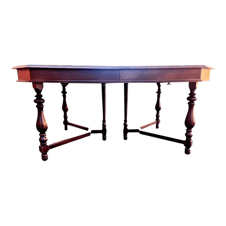 Early 20th Century Antique Walnut Spanish Revival Dining Table - Thumbnail 6