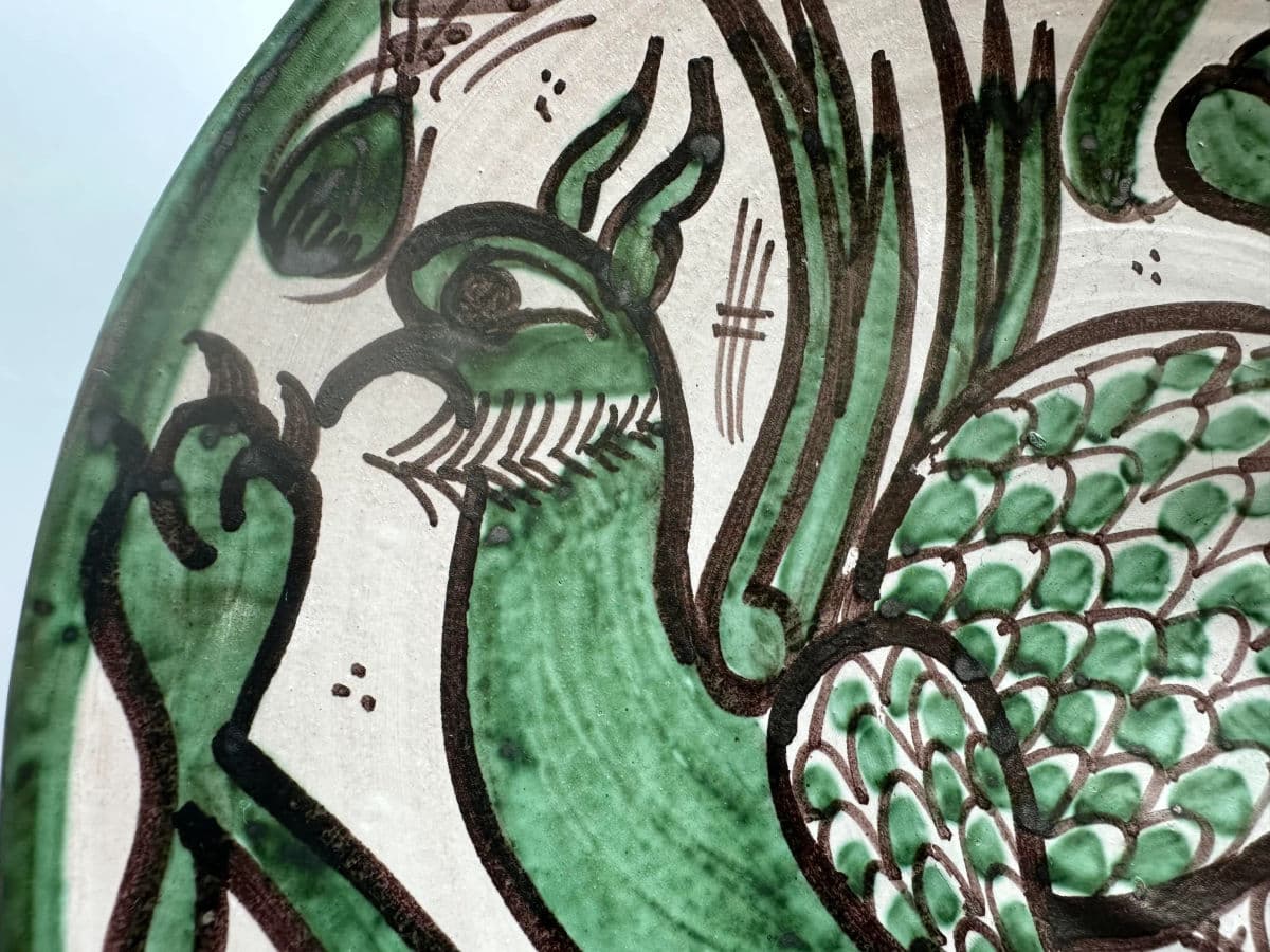 Domingo Punter Griffon Design 13” Ceramic Plate From Teruel in Aragon— Mid 20th Century - Thumbnail 3