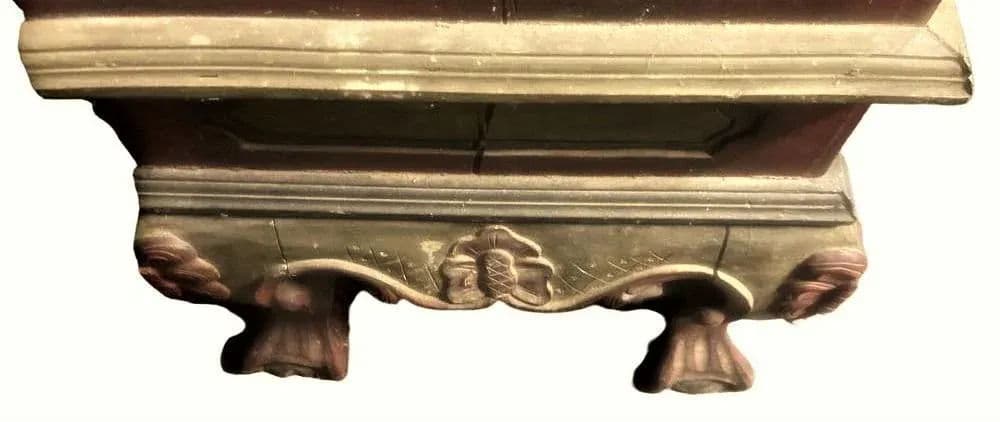 Dutch Colonial Antique 19th Century Liquor Cabinet With Bonnet Top and Ball and Claw Legs - Thumbnail 7