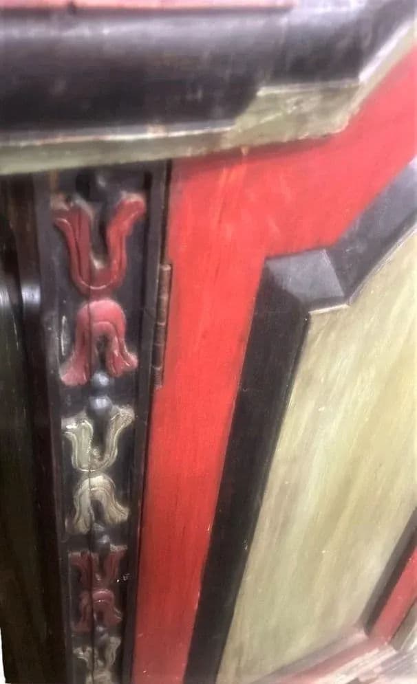 Dutch Colonial Antique 19th Century Liquor Cabinet With Bonnet Top and Ball and Claw Legs - Thumbnail 6