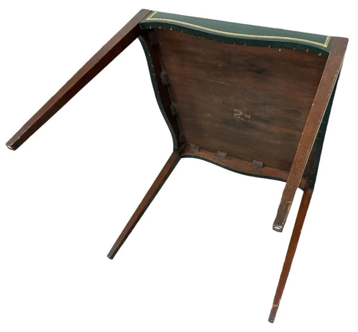 Barnard & Simonds Tooled Green Leather and Mahogany Game Table - Antique Circa 1920s - Thumbnail 7
