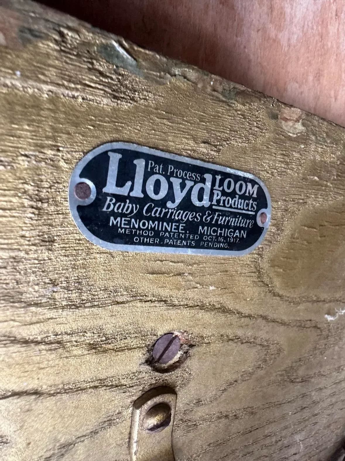 Antique 1920s Lloyd Loom Wicker and Cherry Wood Console Table - Thumbnail 7