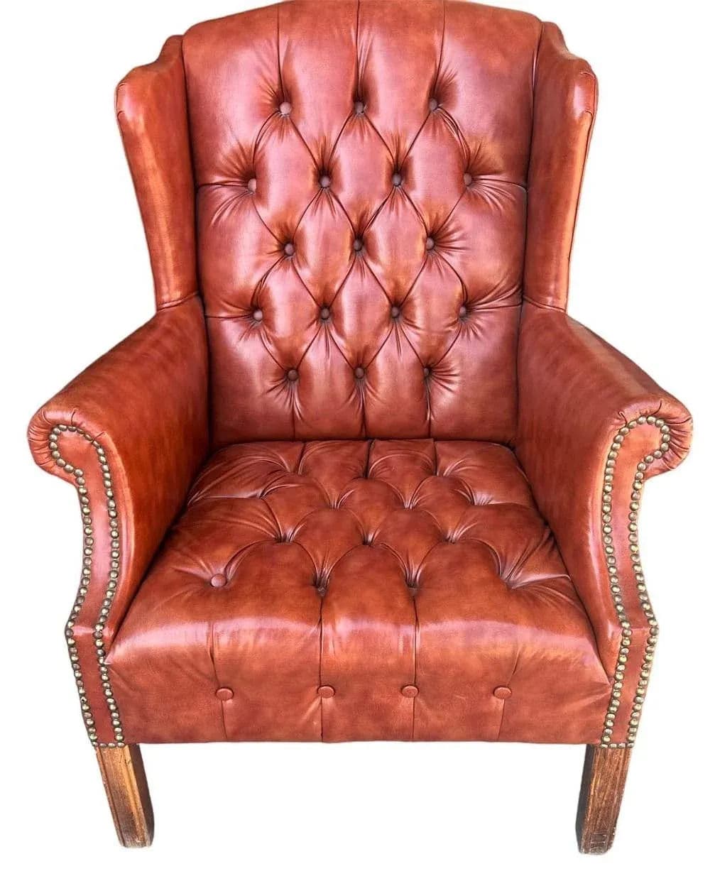Chesterfield Tufted Wing Chair - Vintage Early 21st Century - Thumbnail 3