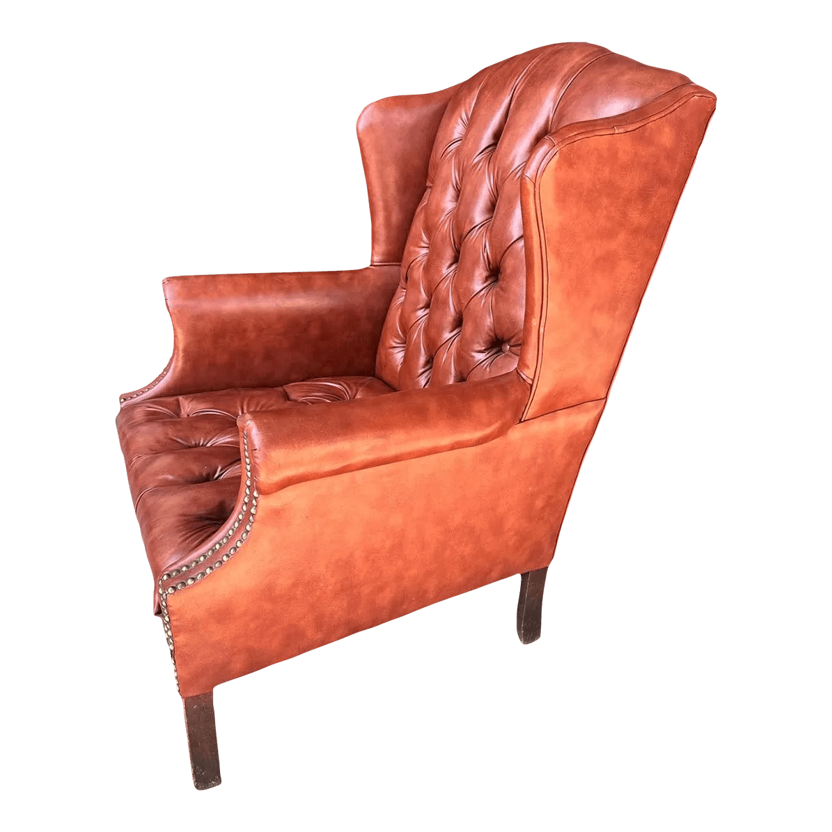 Chesterfield Tufted Wing Chair - Vintage Early 21st Century - Thumbnail 2
