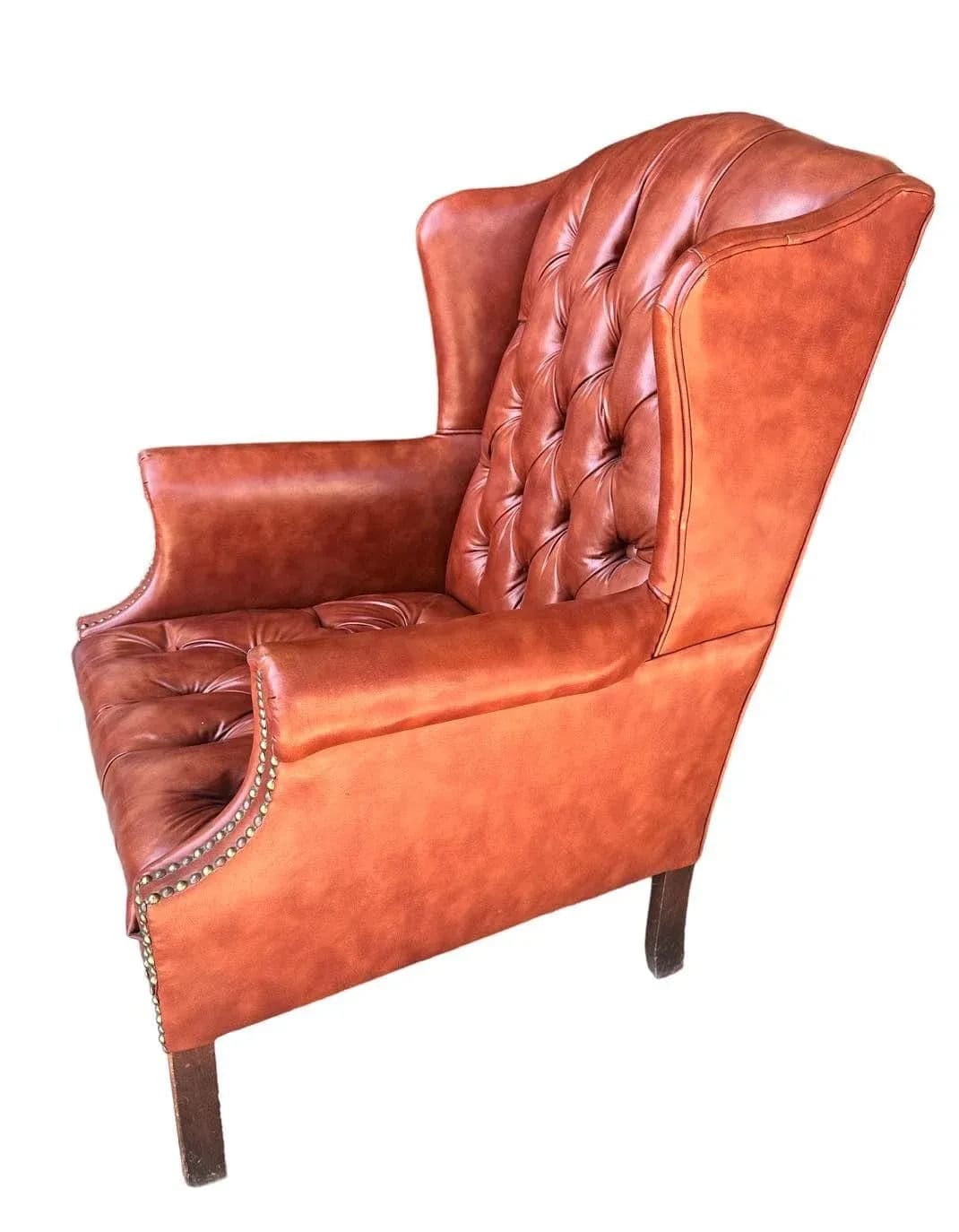 Chesterfield Tufted Wing Chair - Vintage Early 21st Century - Thumbnail 6