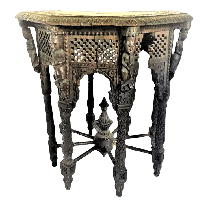 Late 19th Century Anglo-Egyptian or Anglo-Indian Tabouret Side Table in Liberty & Co. Style - Thumbnail 2