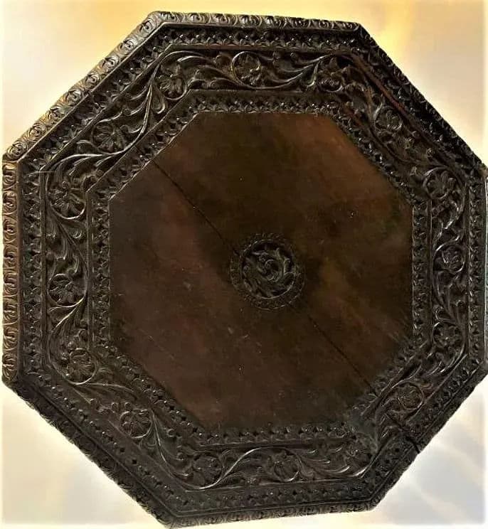 Late 19th Century Anglo-Egyptian or Anglo-Indian Tabouret Side Table in Liberty & Co. Style - Thumbnail 6