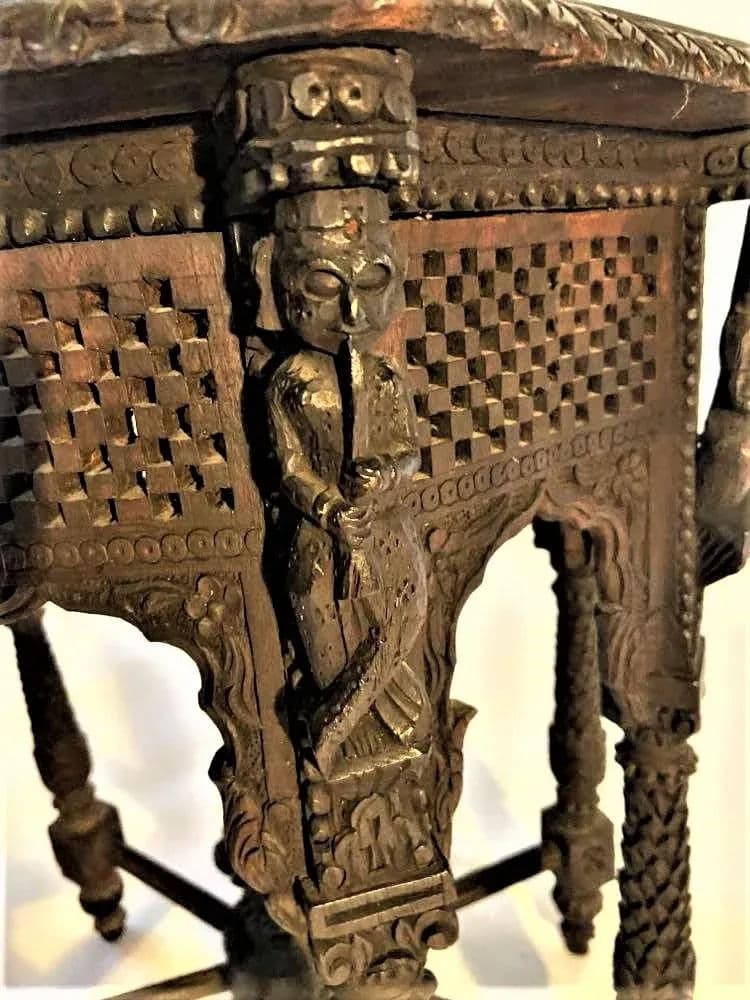 Late 19th Century Anglo-Egyptian or Anglo-Indian Tabouret Side Table in Liberty & Co. Style - Thumbnail 8