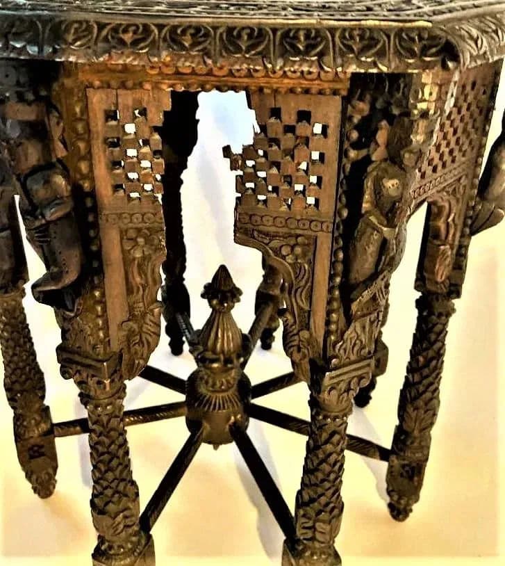 Late 19th Century Anglo-Egyptian or Anglo-Indian Tabouret Side Table in Liberty & Co. Style - Thumbnail 9