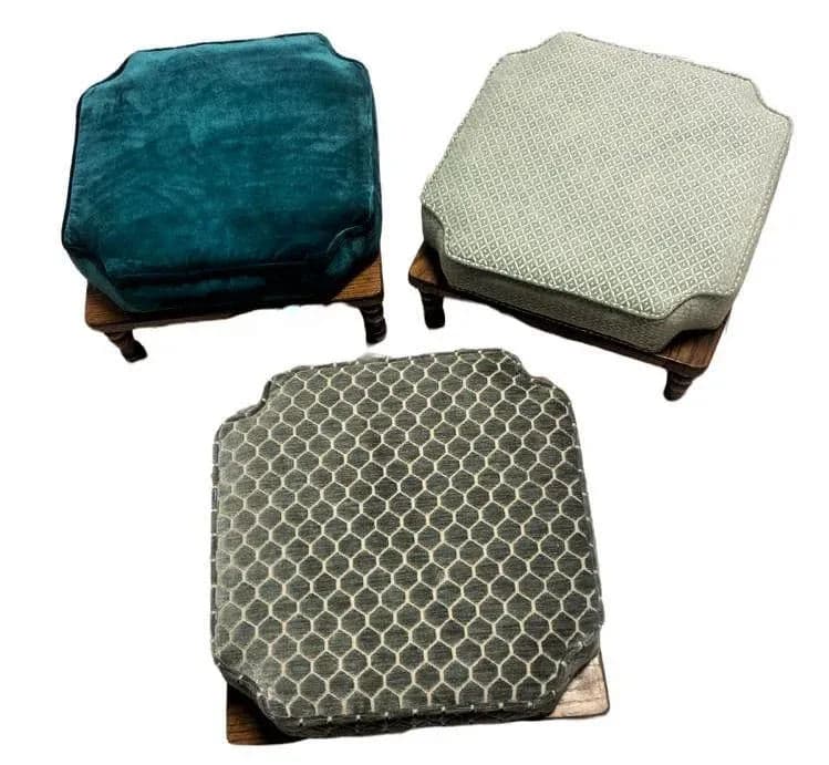 Mid 20th Century Stackable Ottomans With New Coordinating Upholstery - Set of 3 - Thumbnail 6
