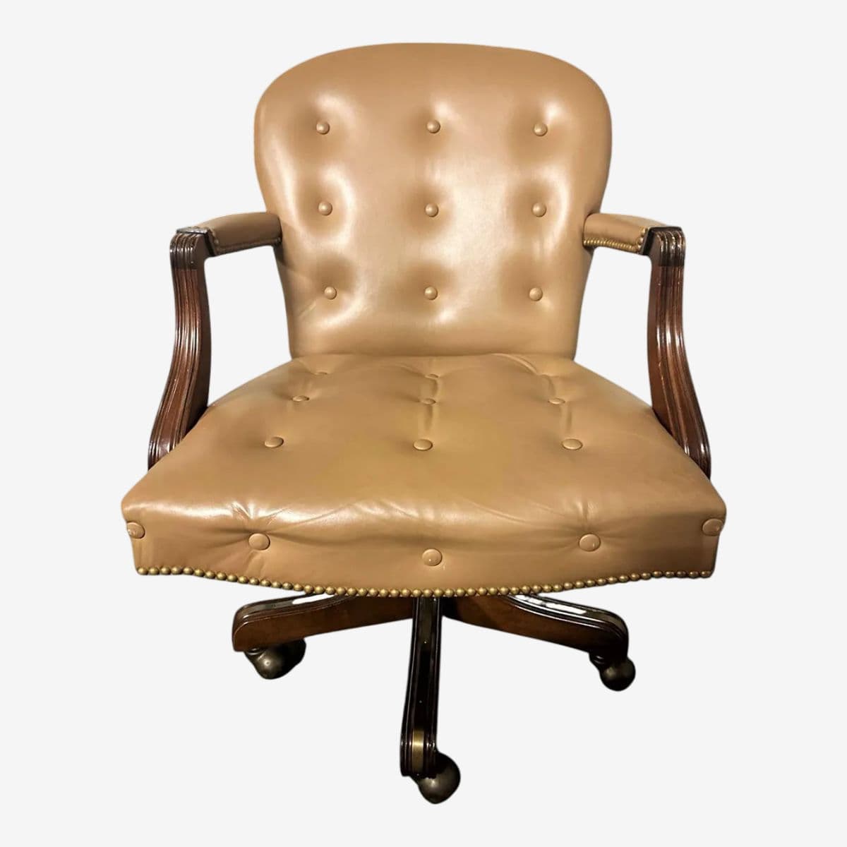 Vintage Leather Executive Swivel Chair by Leathercraft - Early 21st Century - Image 1