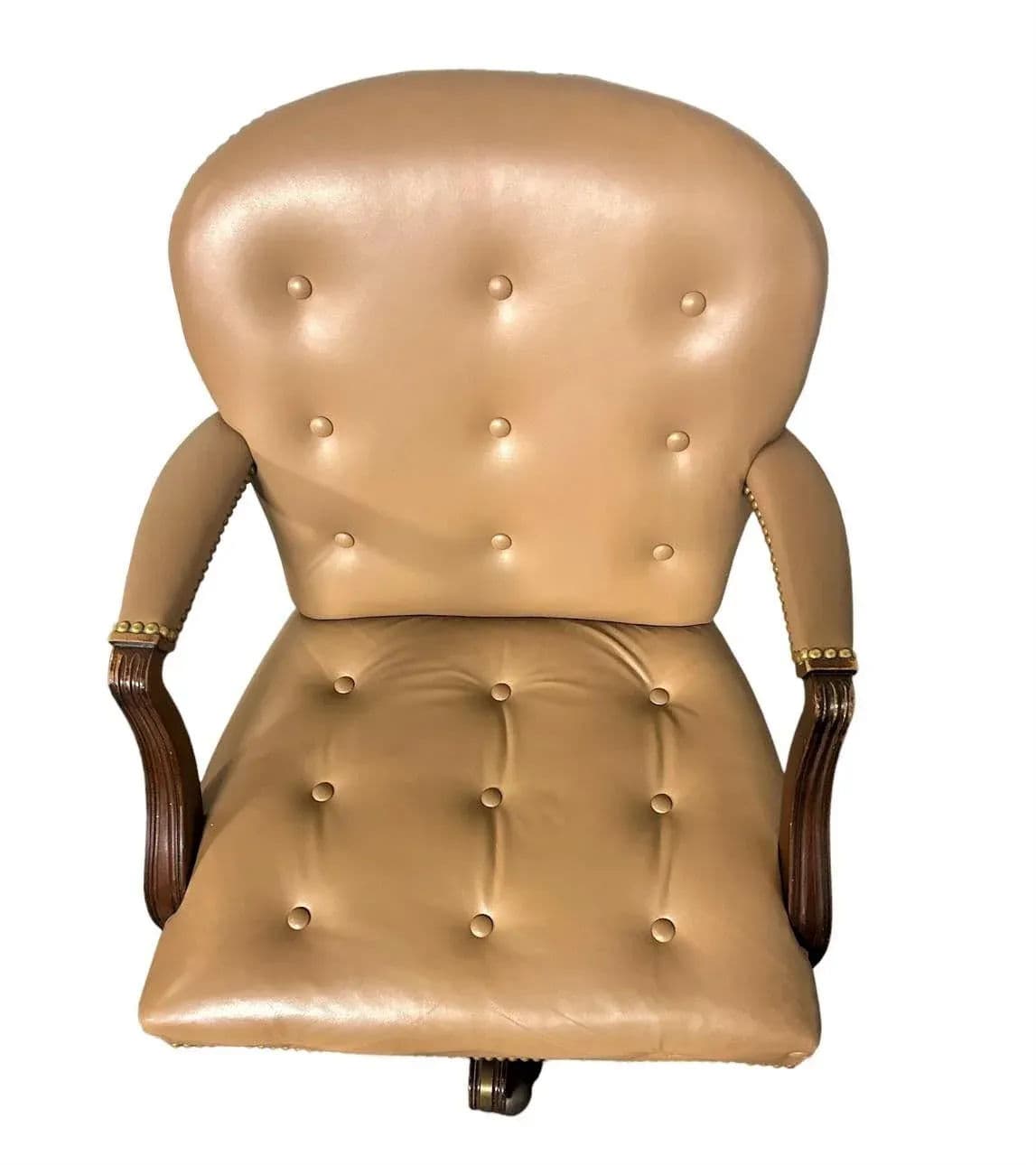 Vintage Leather Executive Swivel Chair by Leathercraft - Early 21st Century - Thumbnail 4
