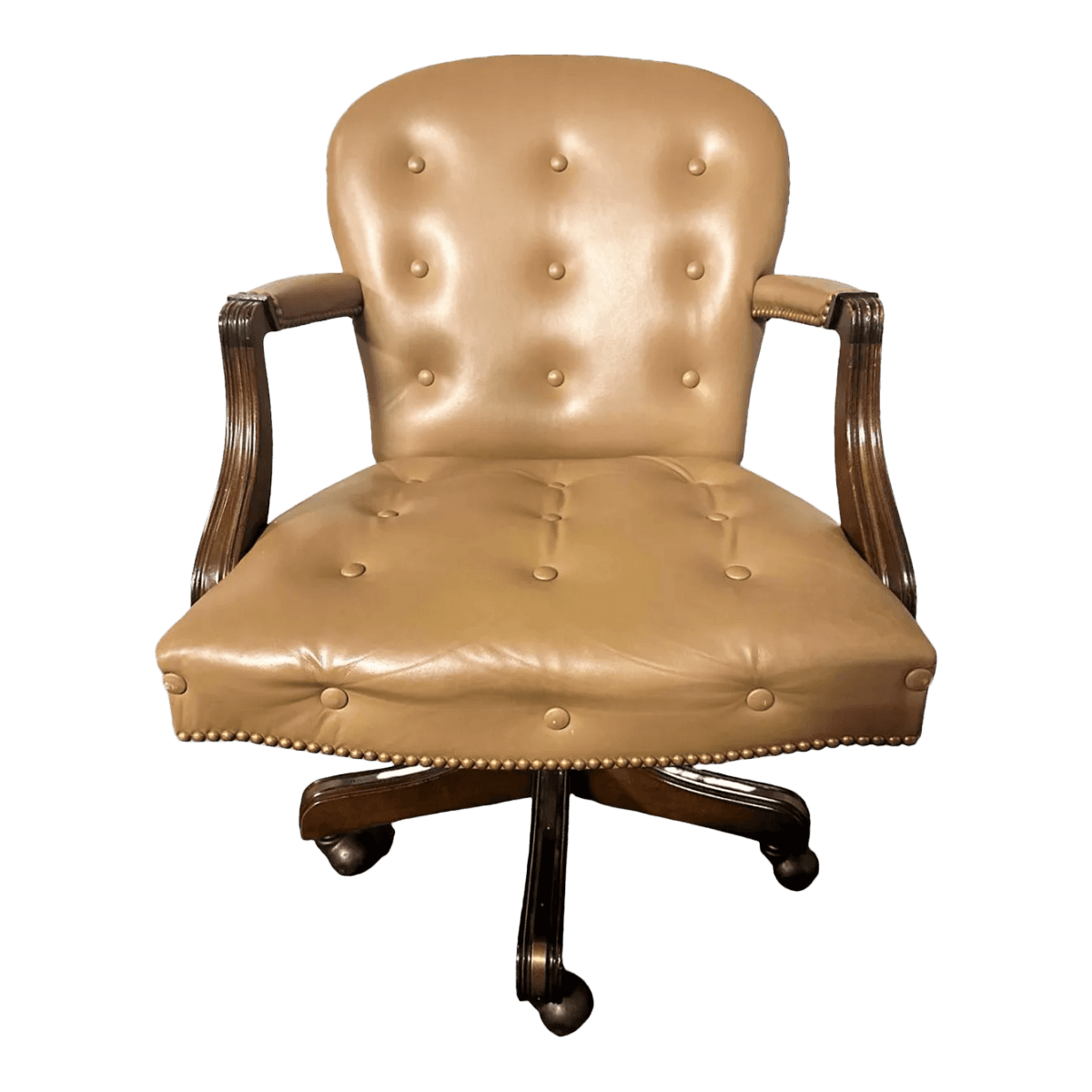 Vintage Leather Executive Swivel Chair by Leathercraft - Early 21st Century - Thumbnail 2
