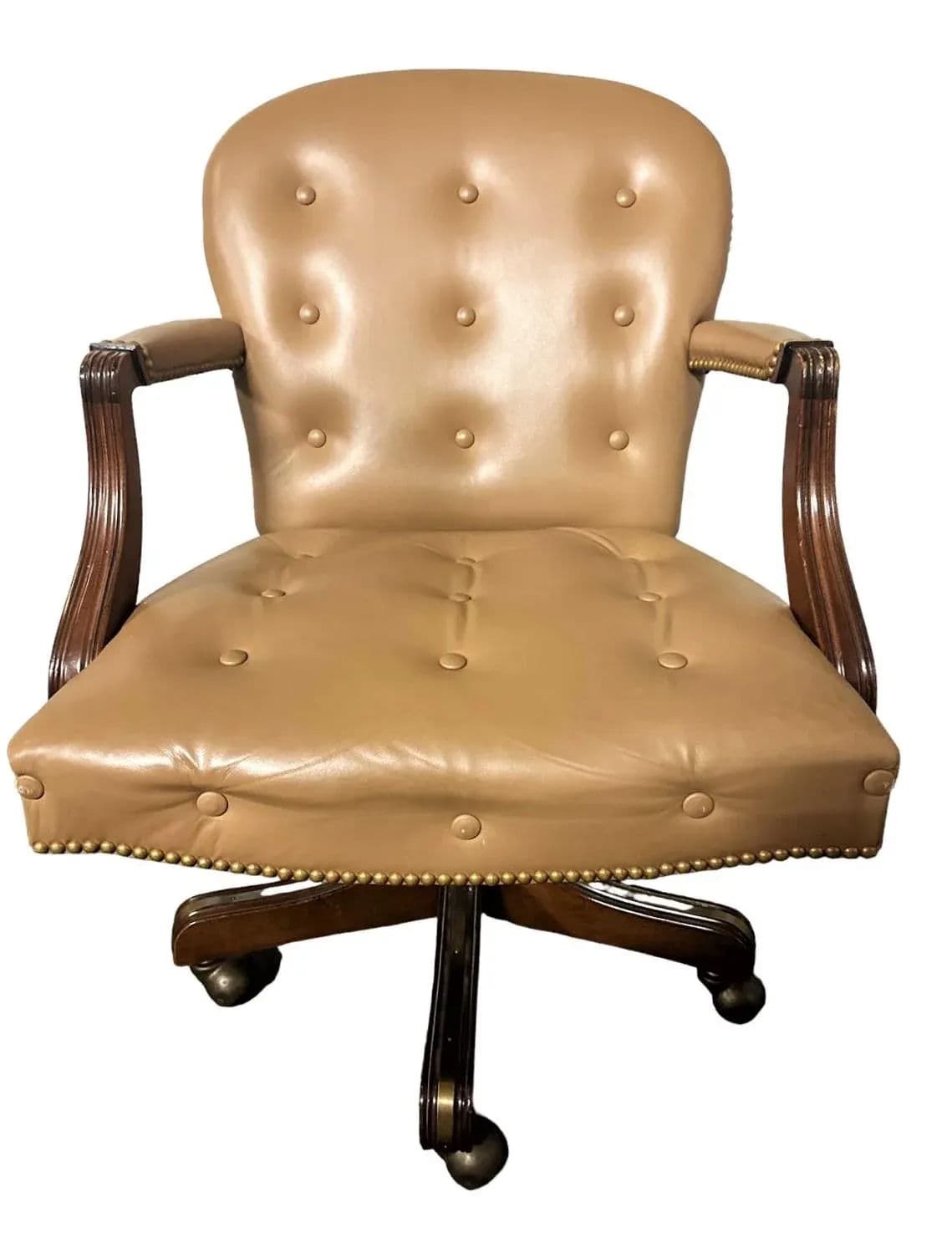 Vintage Leather Executive Swivel Chair by Leathercraft - Early 21st Century - Thumbnail 9