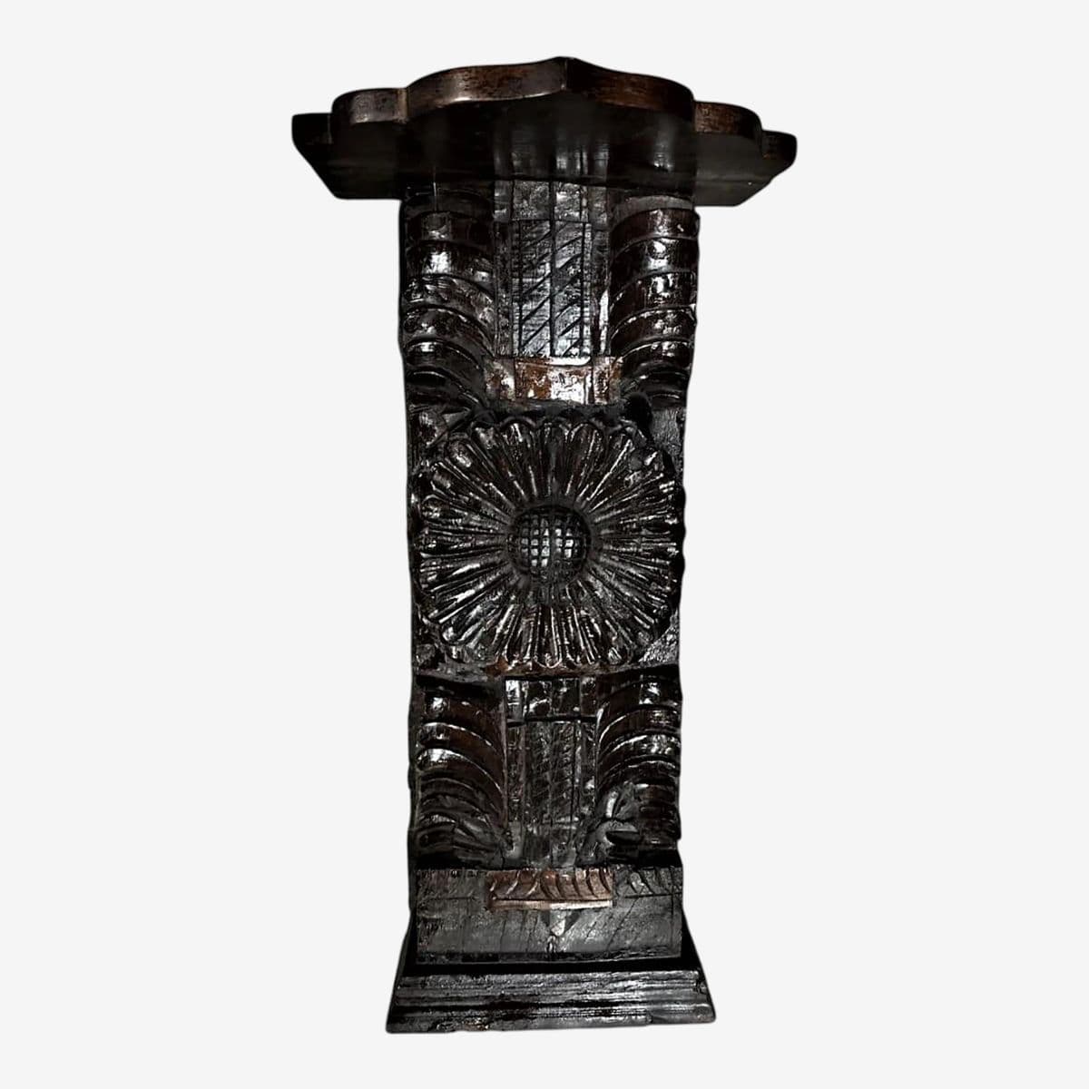 Heavily Carved Mexican Pedestal or Plant Stand - Image 1